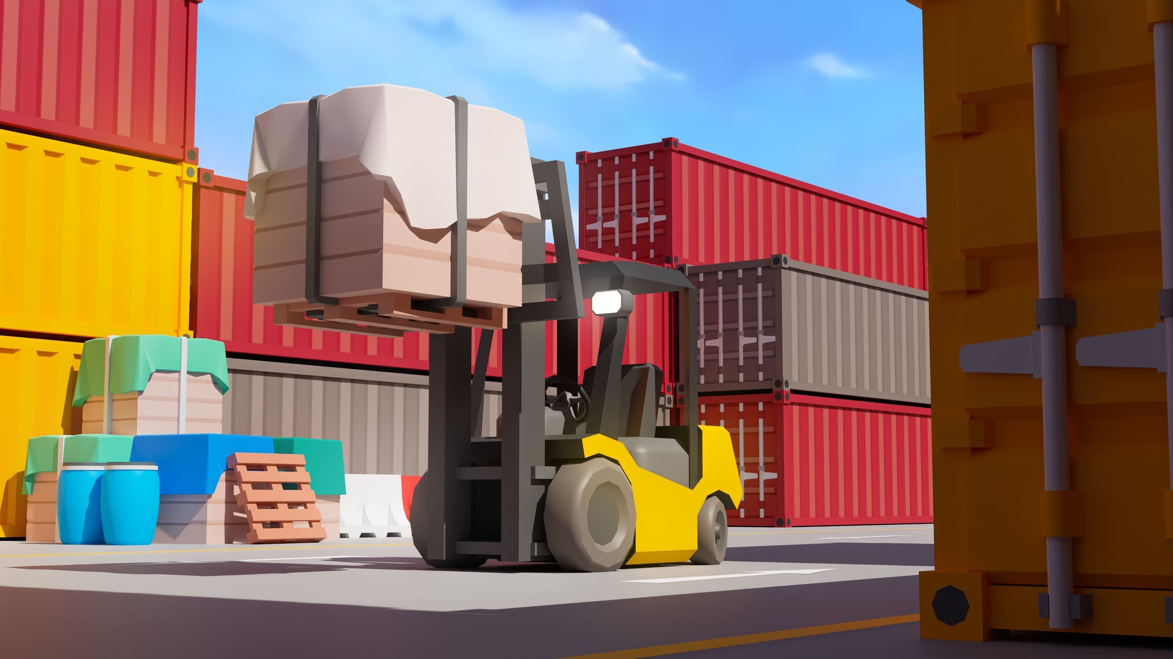 Port 1 Low-poly 3D model_28