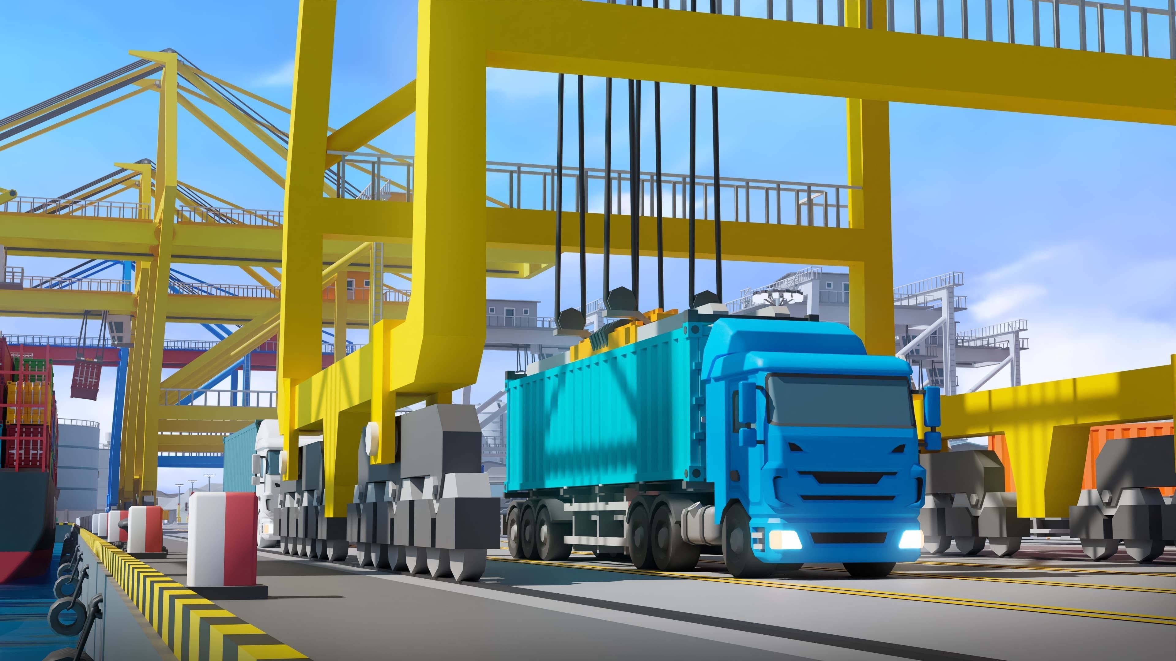 Port 1 Low-poly 3D model_19