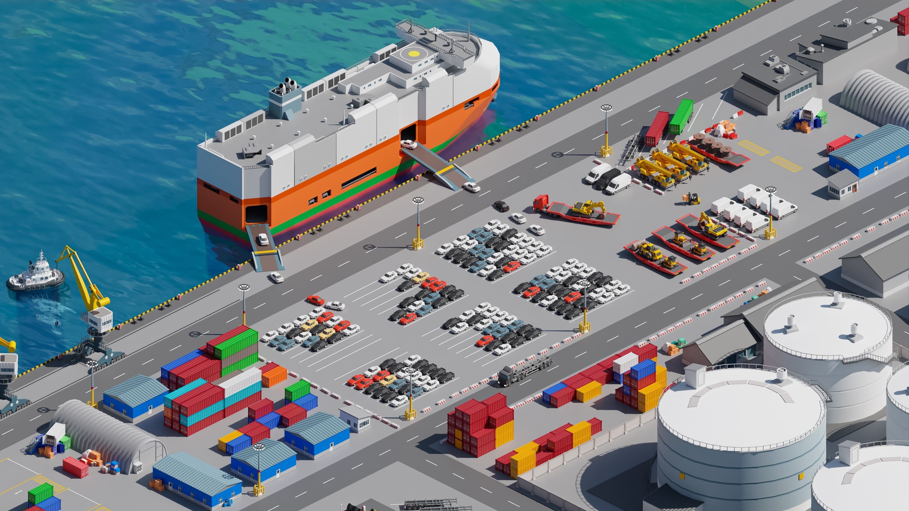 Port 1 Low-poly 3D model_36
