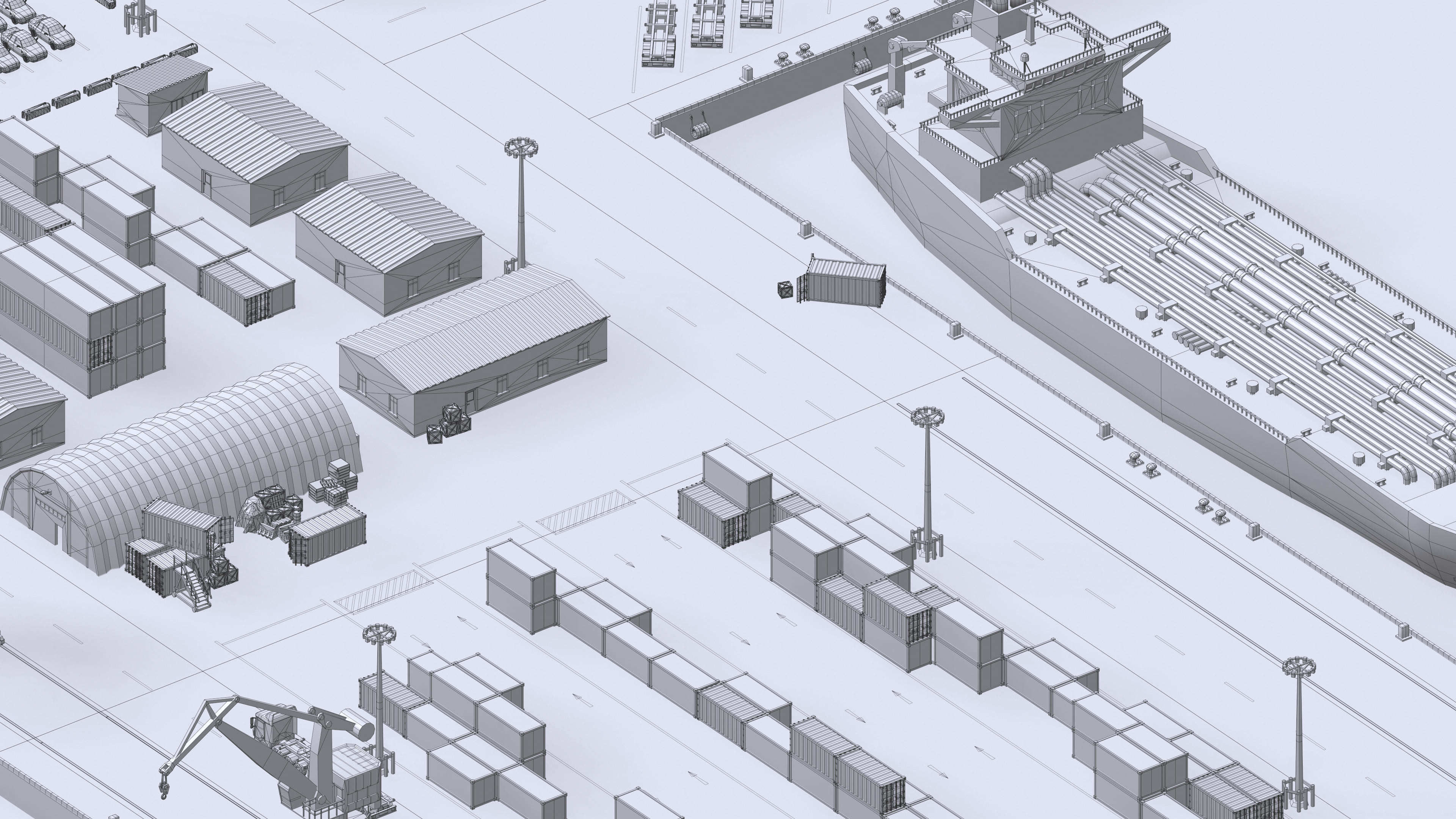 Port 1 Low-poly 3D model_46