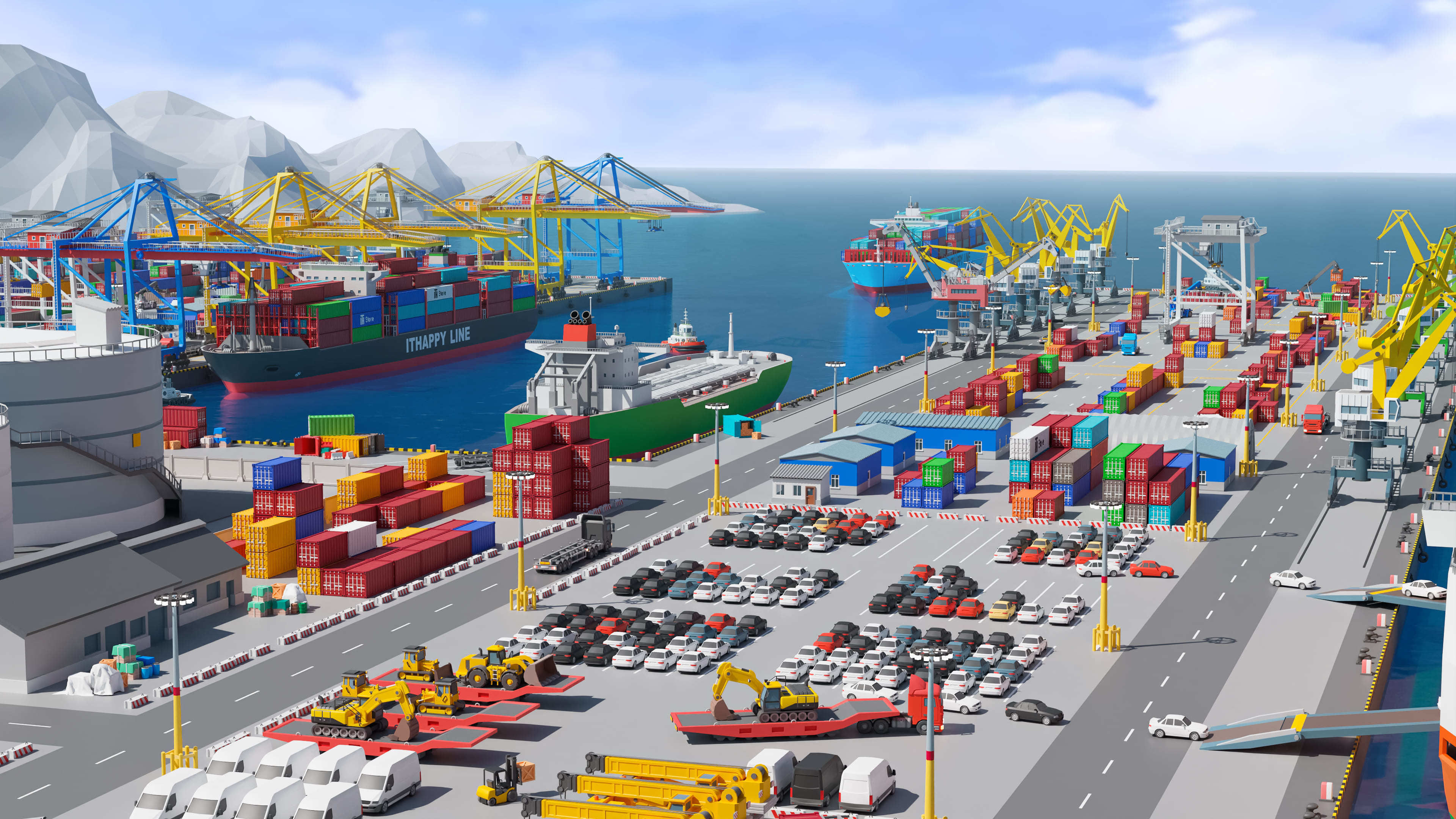 Port 1 Low-poly 3D model_6