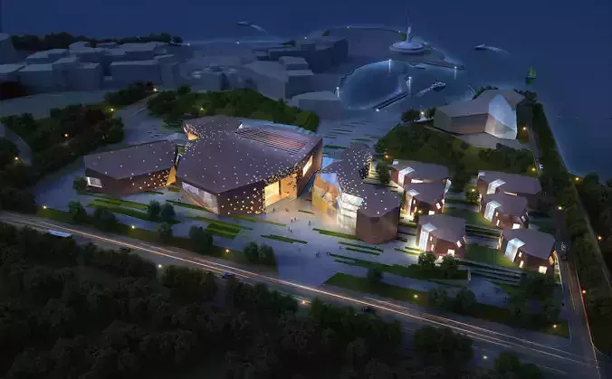 3Dmax fashion city commercial square building 368