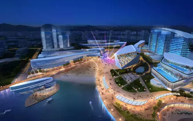 3Dmax fashion city commercial square building 369