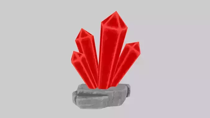 Red Stylized Rock Crystal Cluster Version 1