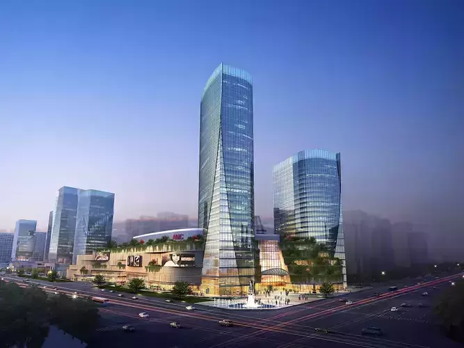 3Dmax fashion city commercial square building 371