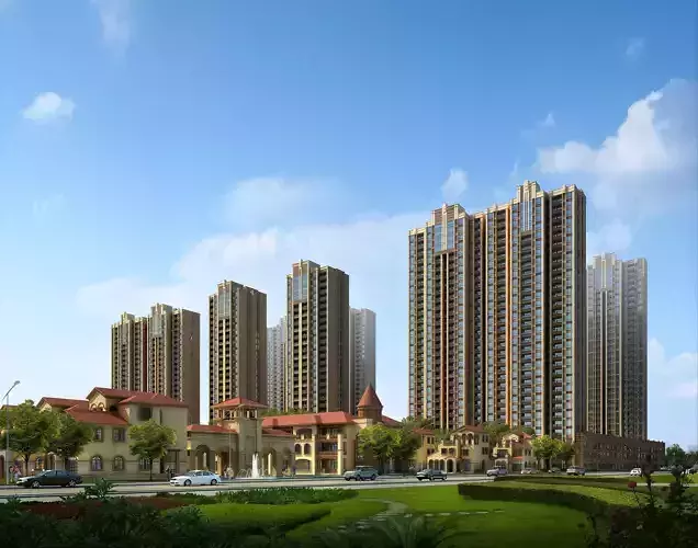 3Dmax fashion city commercial square building 373