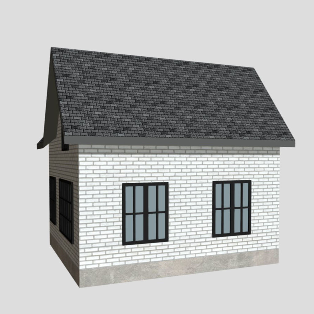 American Style Cottage - Town House Model Low-poly 3D model_3