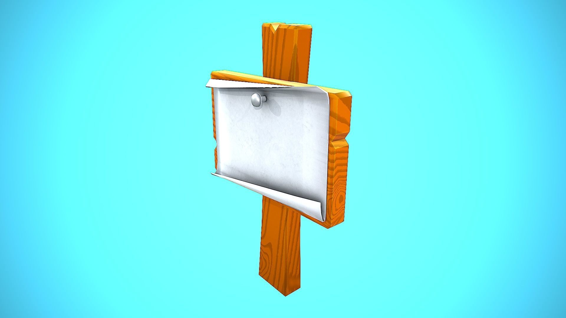 WOOD SIGN 02 CARTOON STYLIZED Low-poly 3D model_12