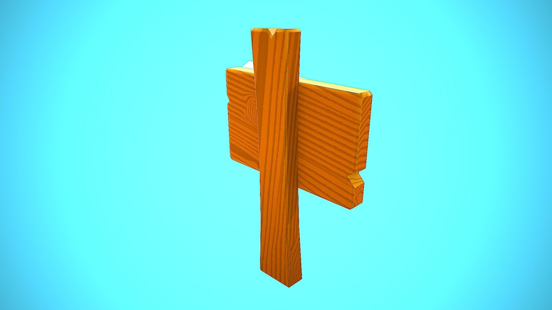 WOOD SIGN 02 CARTOON STYLIZED Low-poly 3D model_13