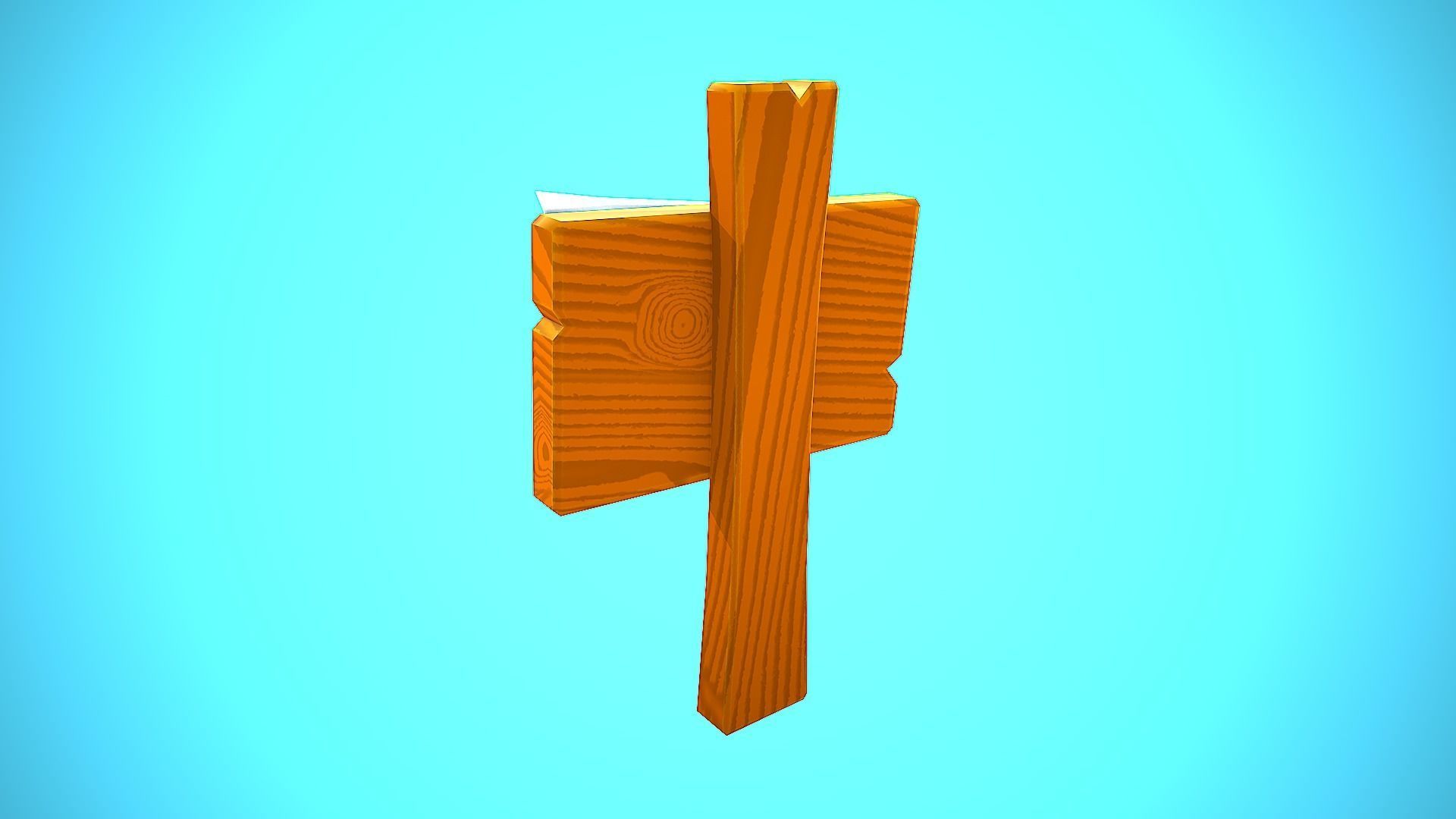 WOOD SIGN 02 CARTOON STYLIZED Low-poly 3D model_14