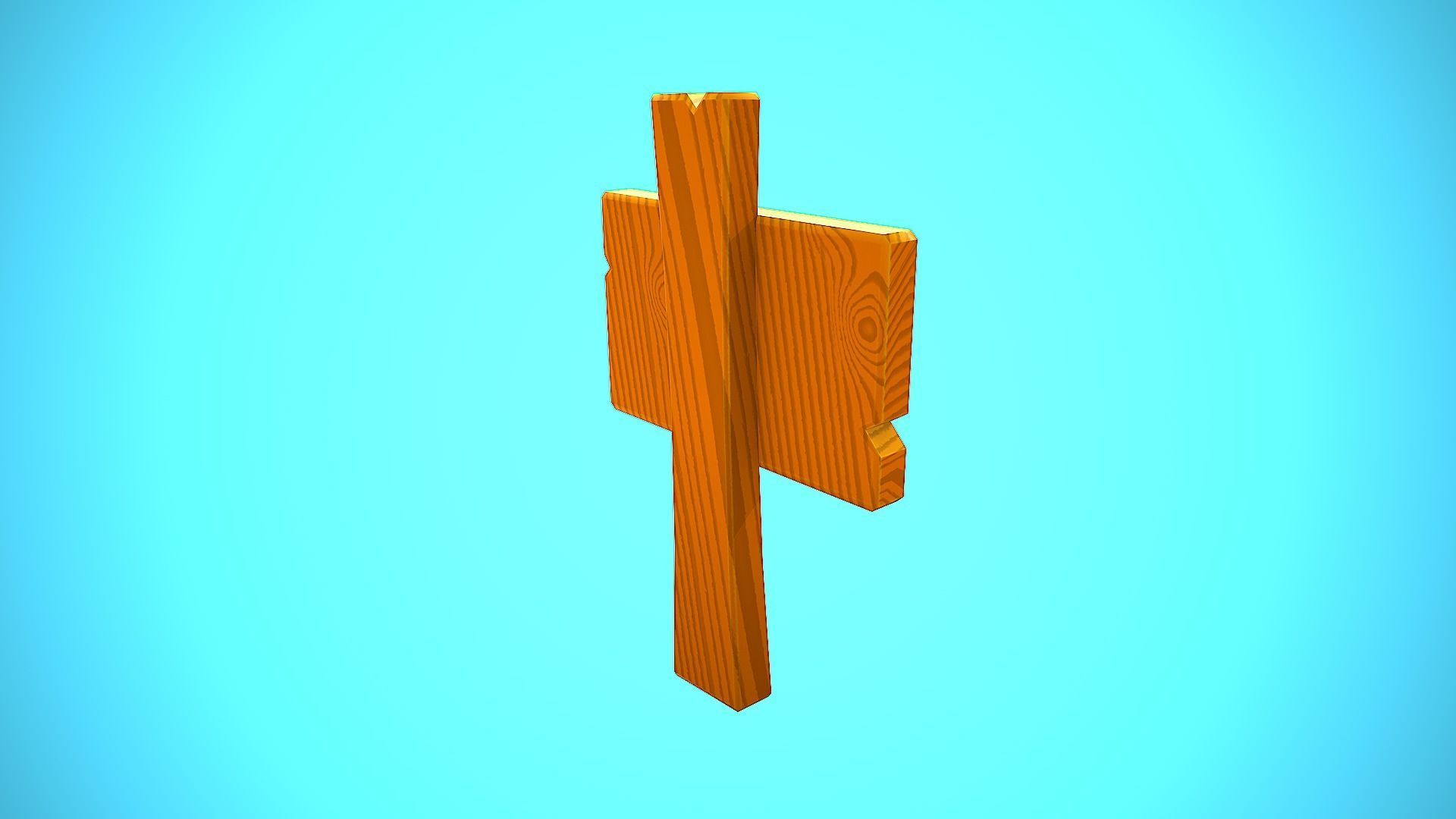 WOOD SIGN 03 CARTOON STYLIZED Low-poly 3D model_12