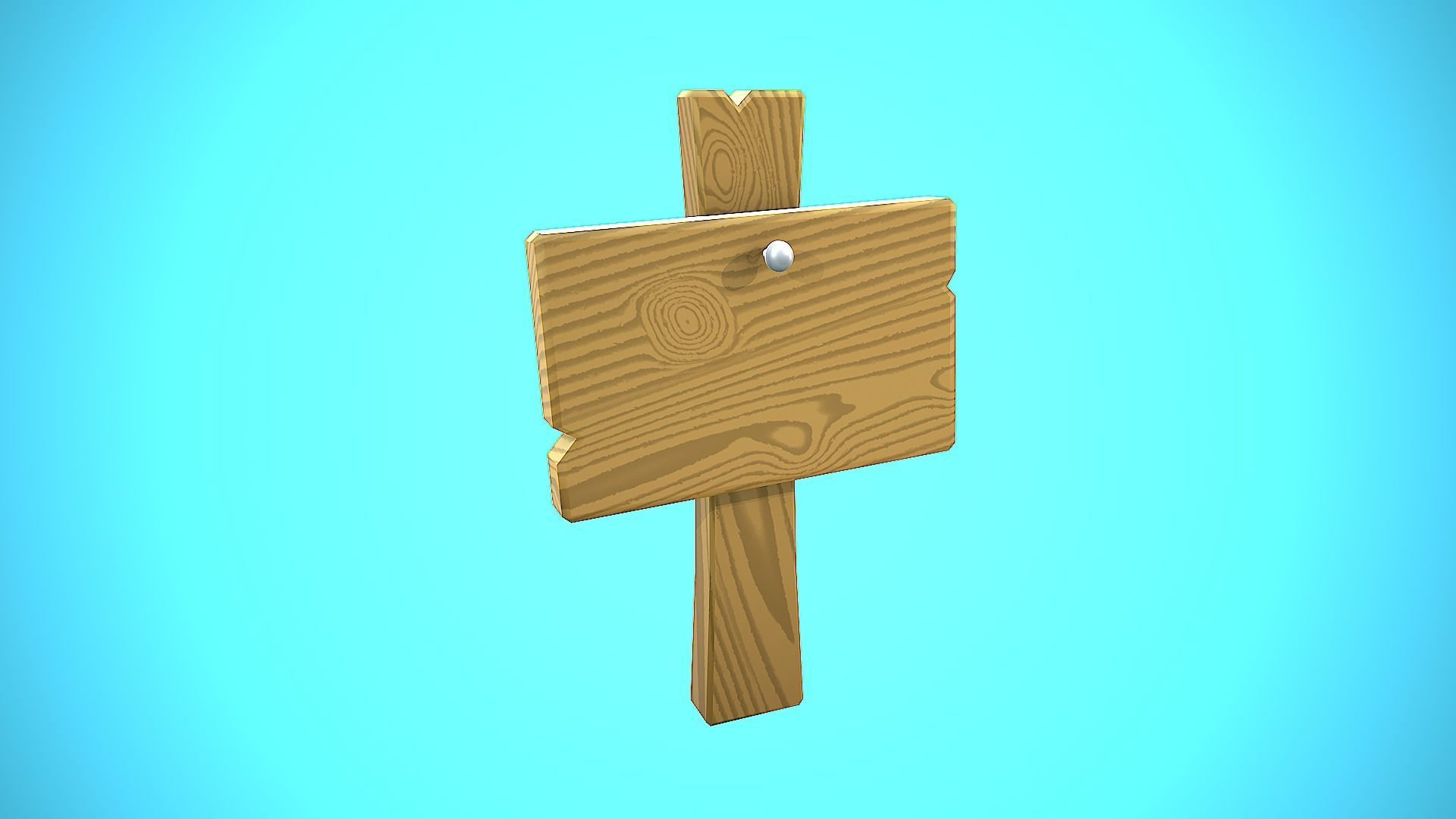 WOOD SIGN 03 CARTOON STYLIZED Low-poly 3D model_9