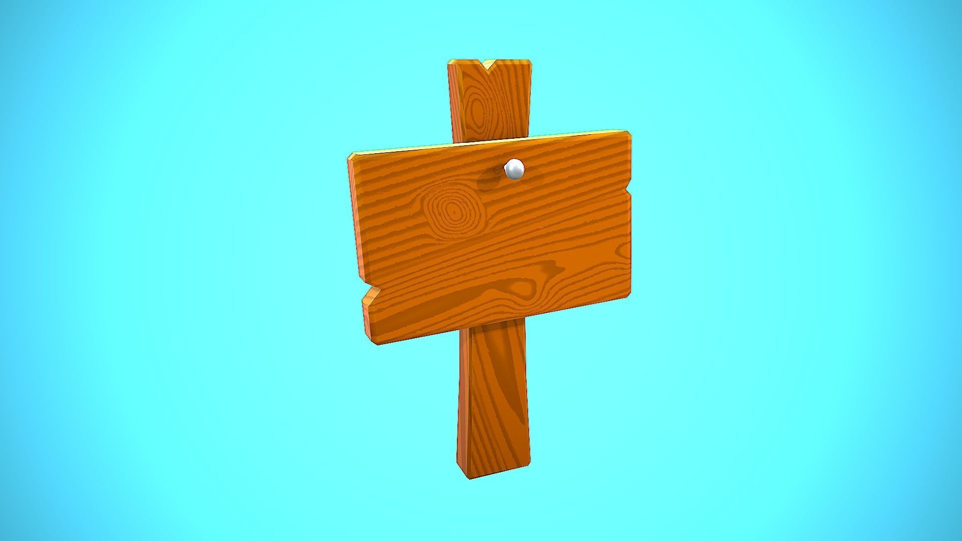 WOOD SIGN 03 CARTOON STYLIZED Low-poly 3D model_15