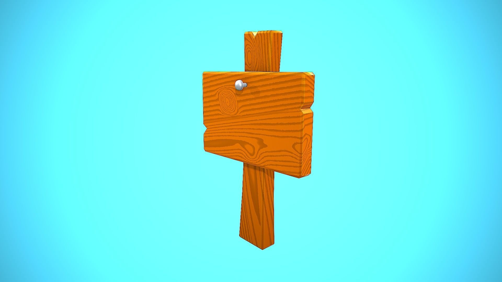 WOOD SIGN 03 CARTOON STYLIZED Low-poly 3D model_13