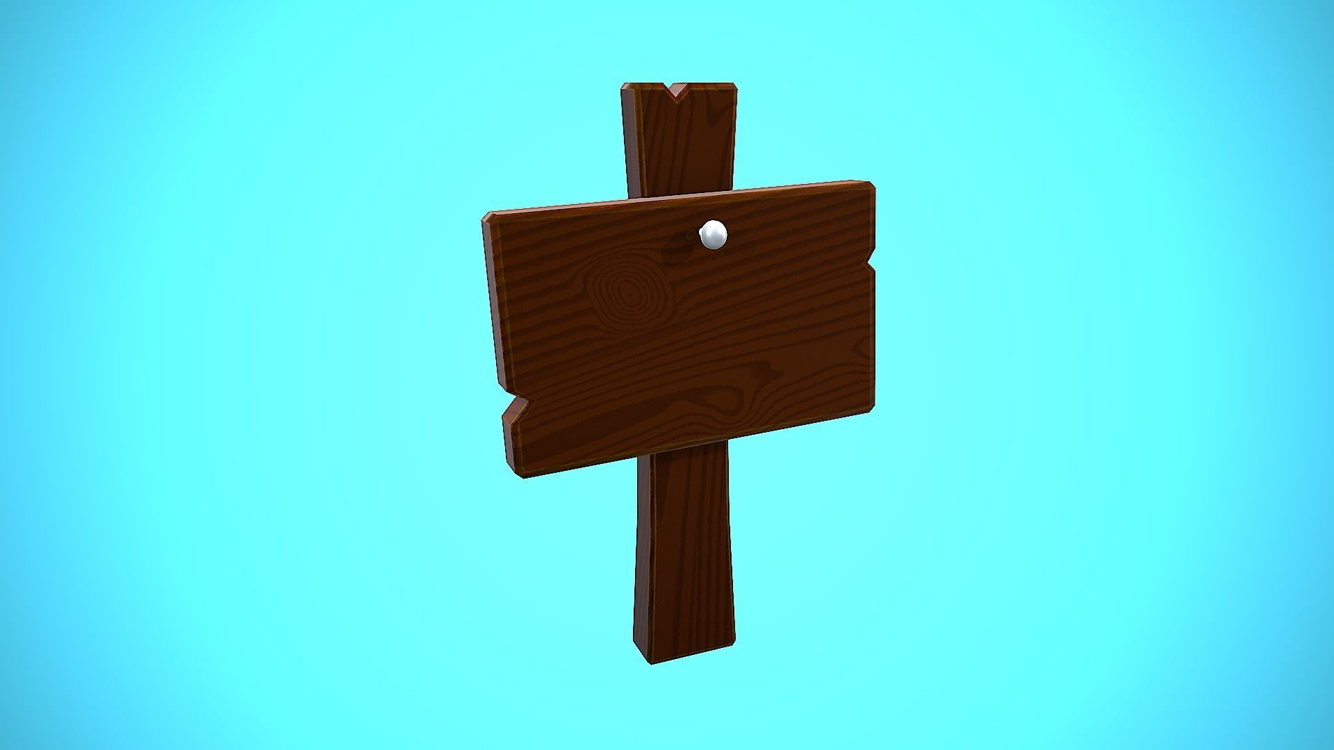 WOOD SIGN 03 CARTOON STYLIZED Low-poly 3D model_10