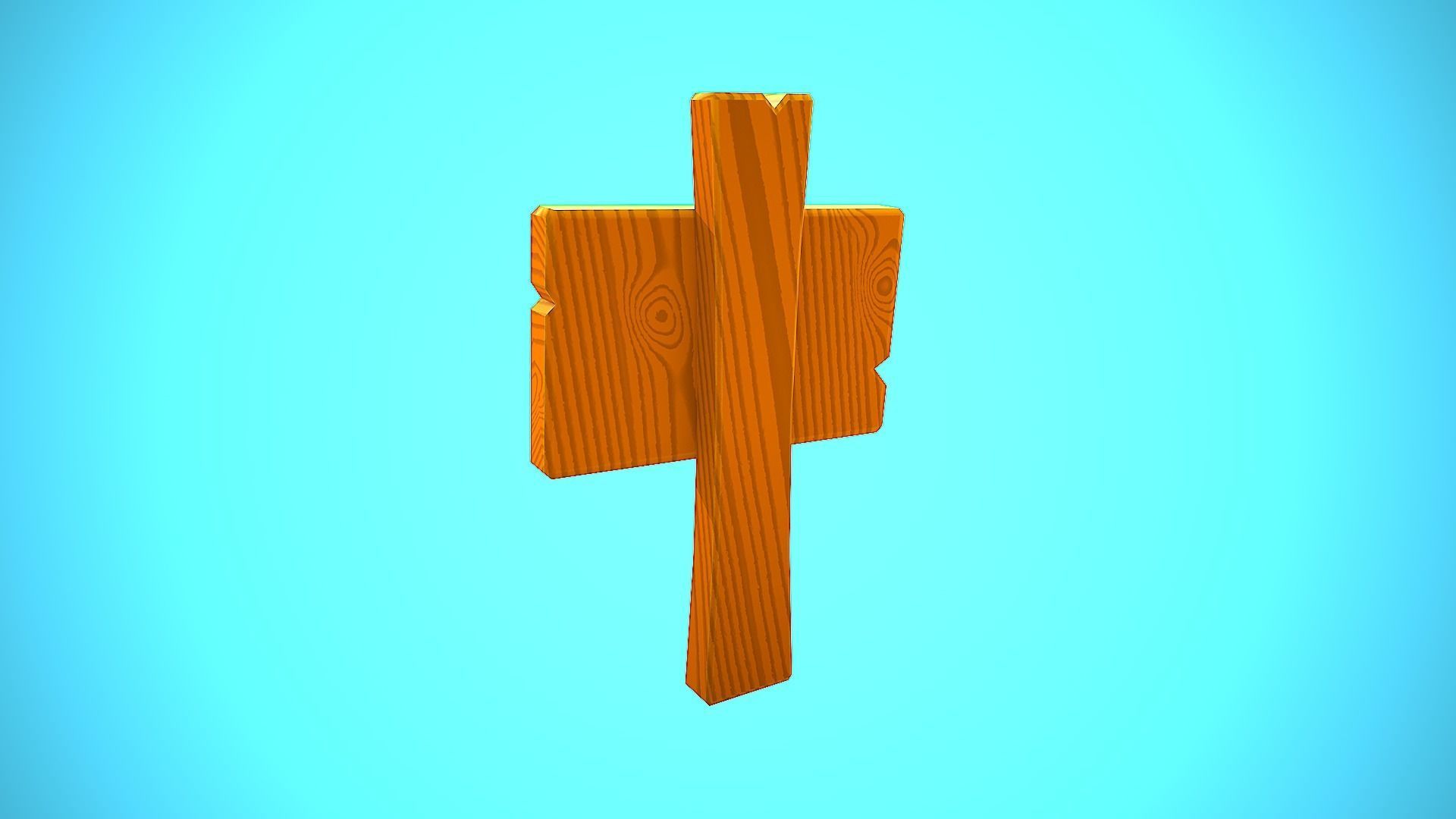 WOOD SIGN 03 CARTOON STYLIZED Low-poly 3D model_11