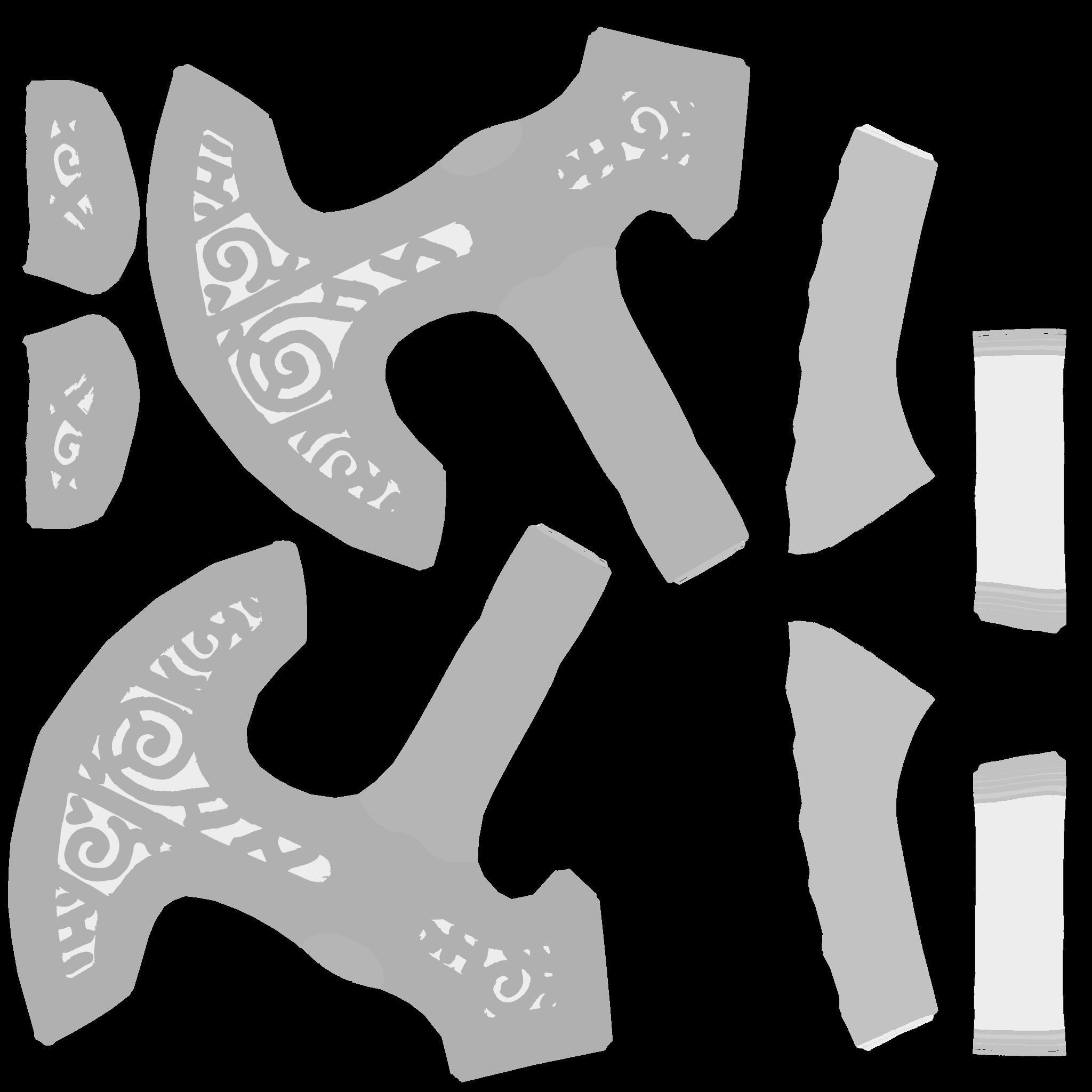 3D Low Poly Medieval War Axe Low-poly 3D model_19