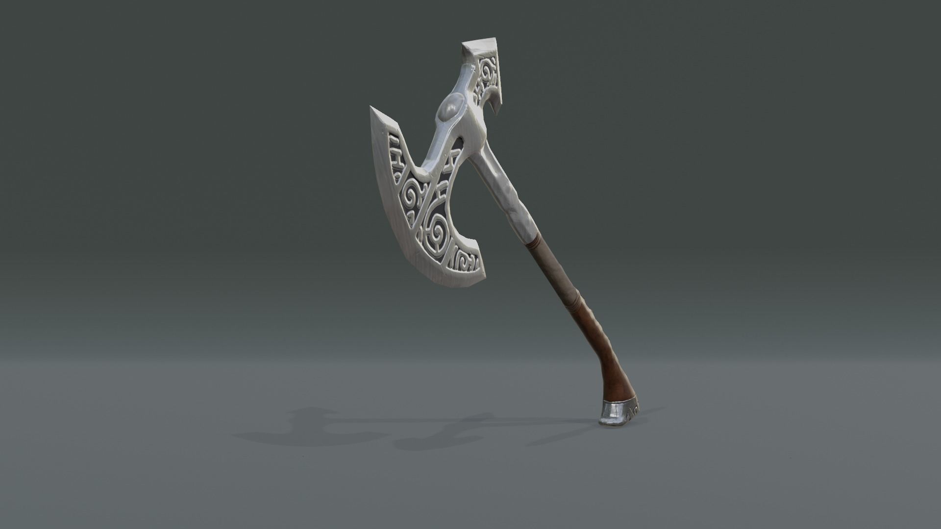 3D Low Poly Medieval War Axe Low-poly 3D model_8