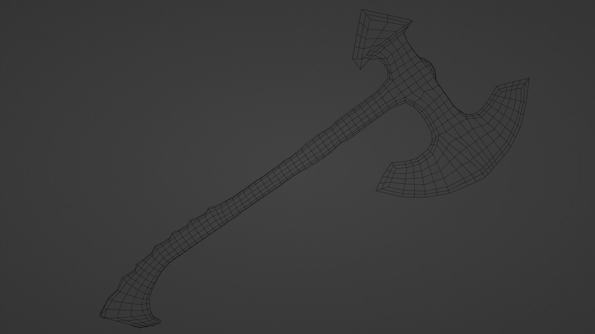 3D Low Poly Medieval War Axe Low-poly 3D model_22