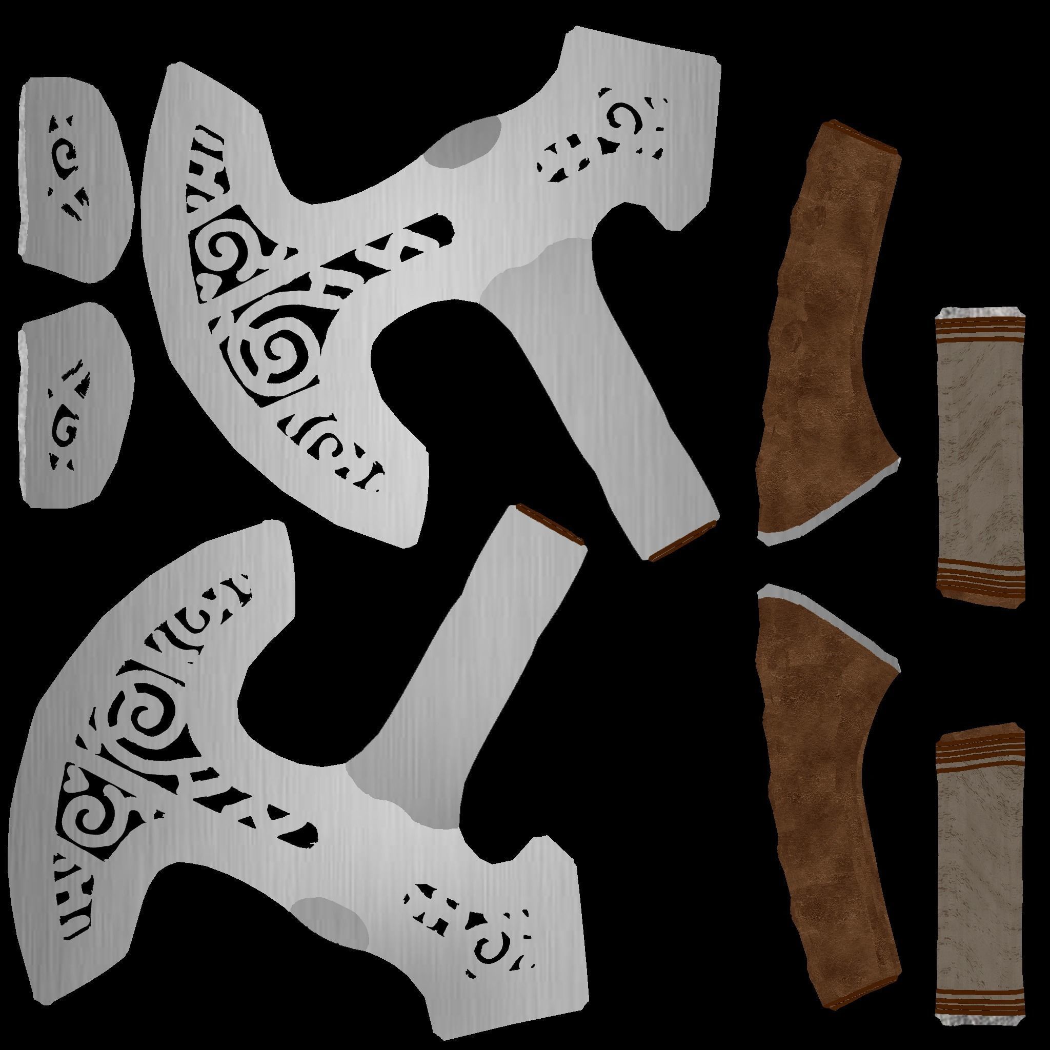 3D Low Poly Medieval War Axe Low-poly 3D model_15