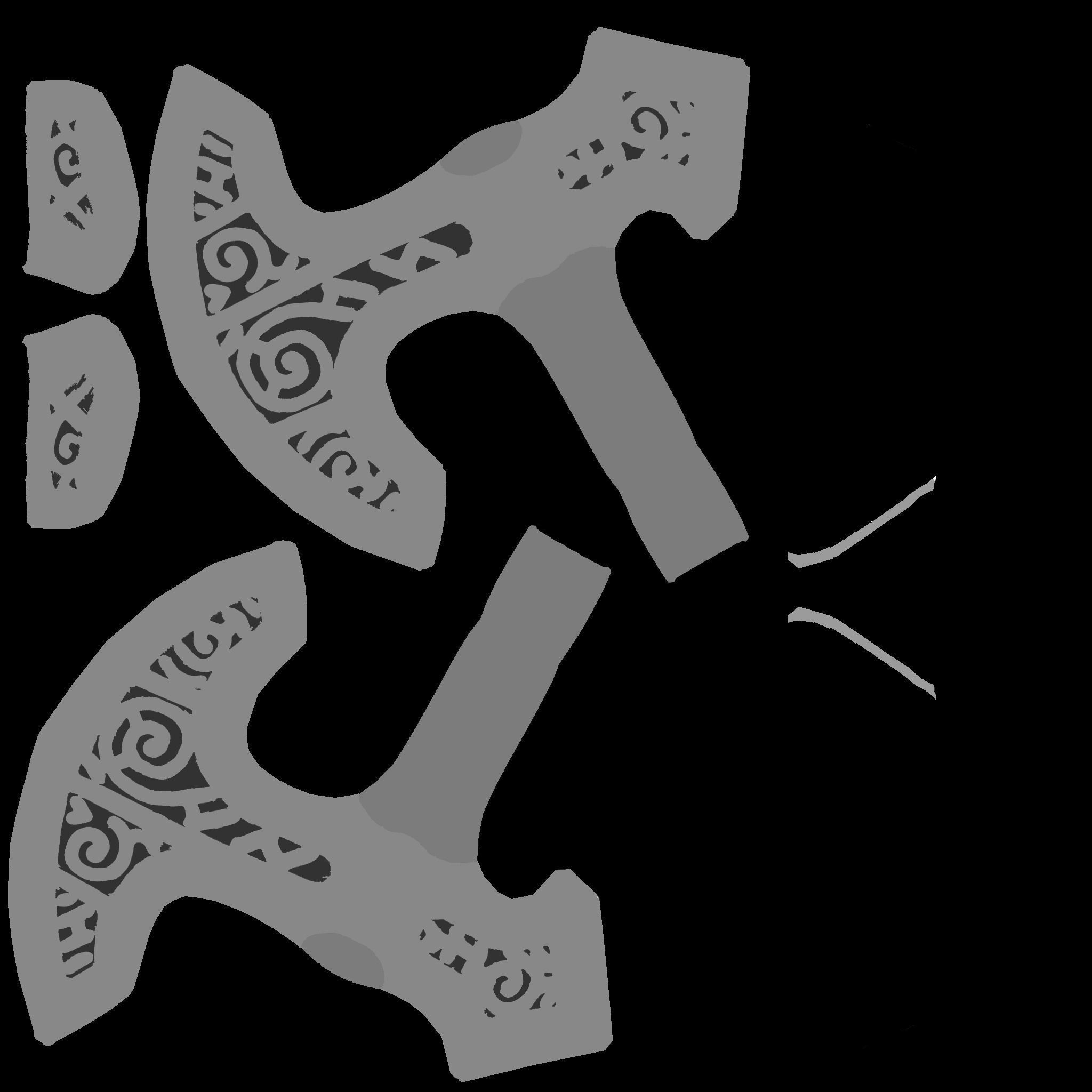 3D Low Poly Medieval War Axe Low-poly 3D model_18