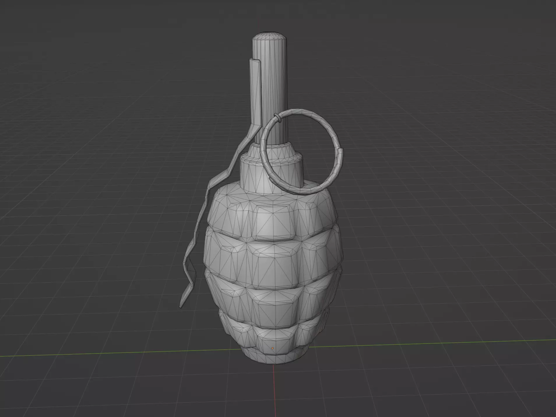 F1 Grenade Low-poly 3D model_0