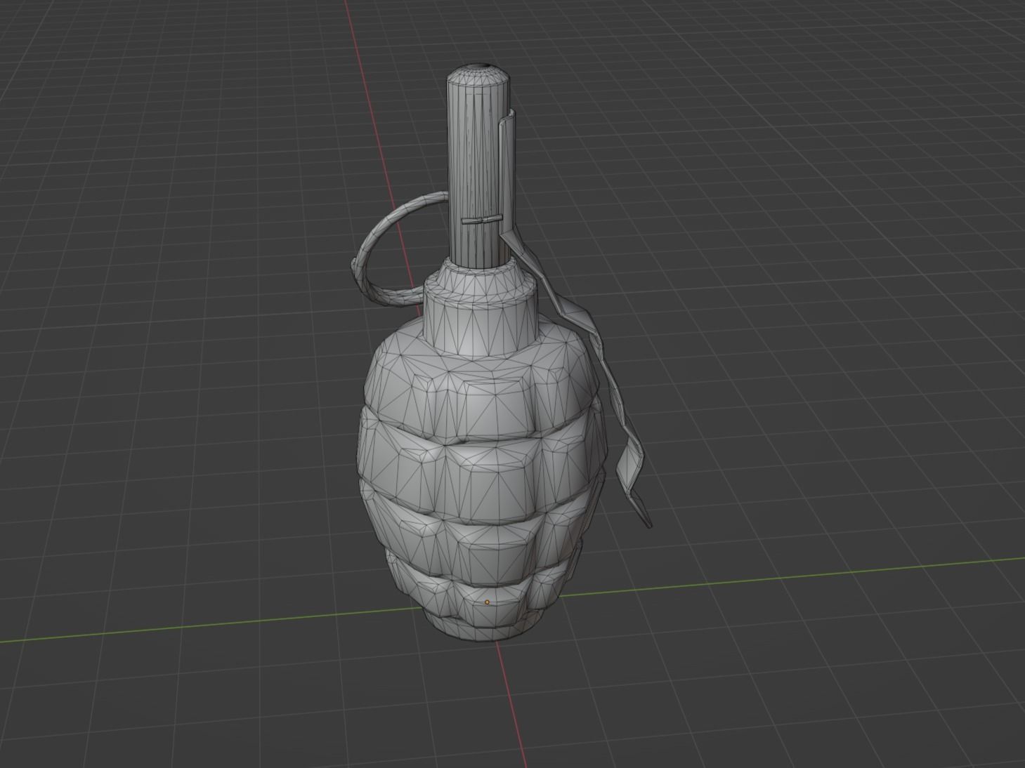 F1 Grenade Low-poly 3D model_3