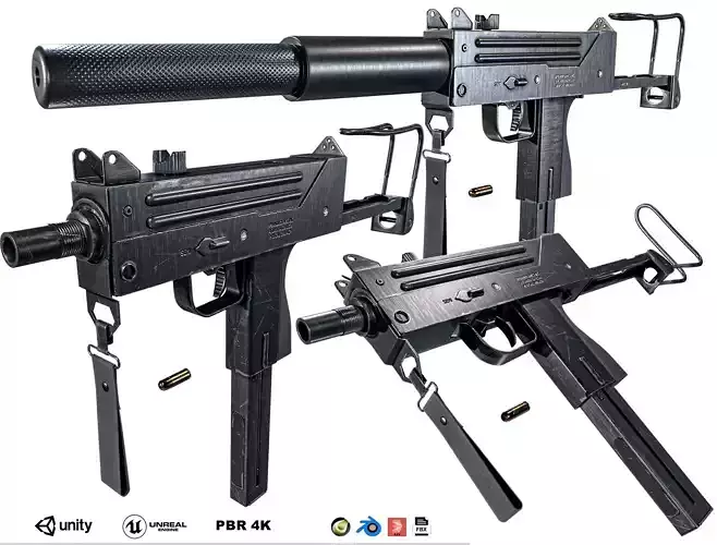 MAC 11 SMG  PACK Low-poly 3D model