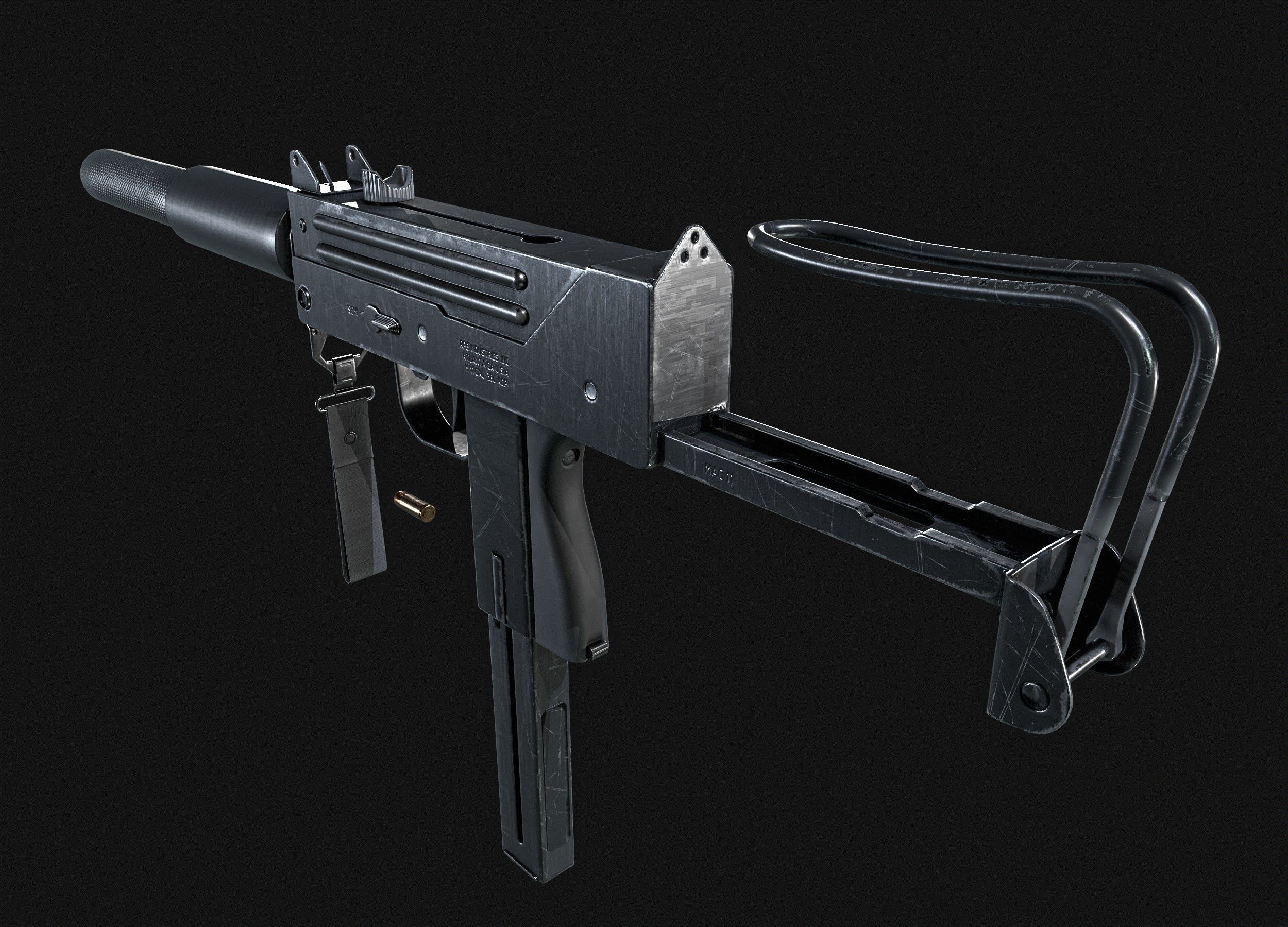 MAC 11 SMG  PACK Low-poly 3D model_7