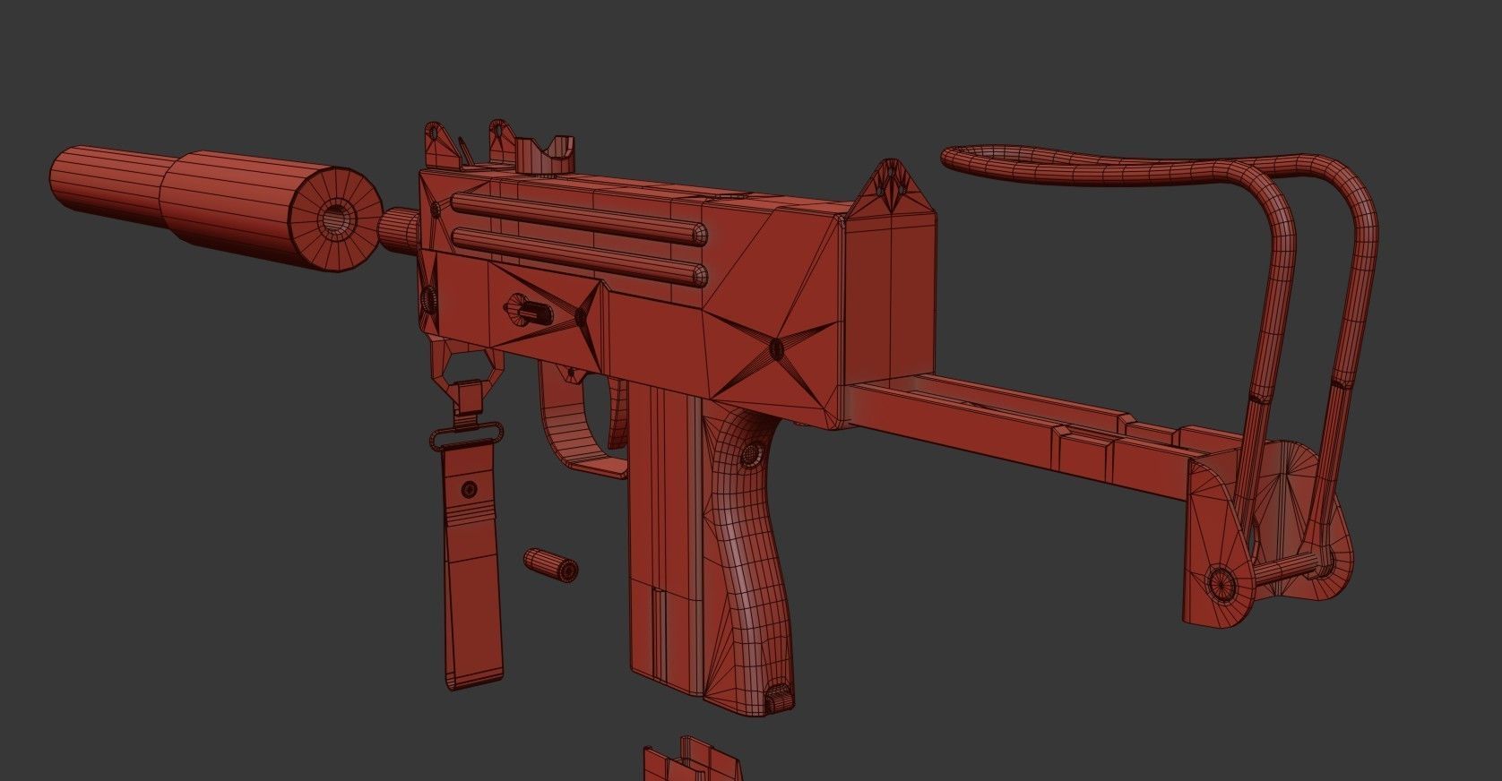 MAC 11 SMG  PACK Low-poly 3D model_34