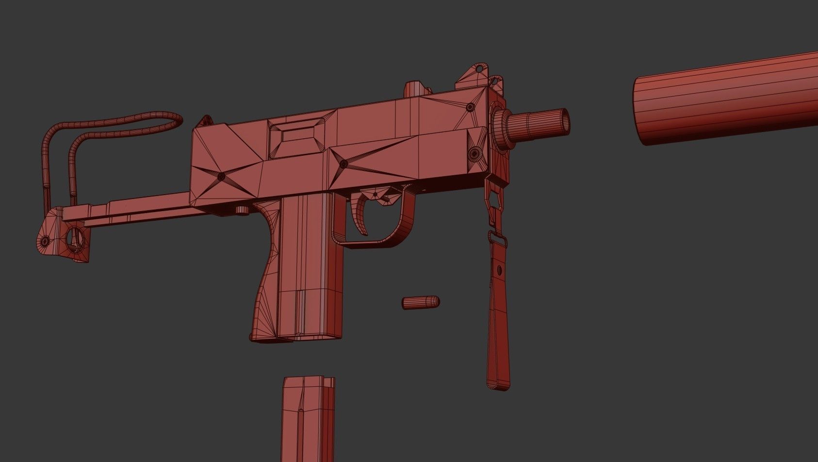 MAC 11 SMG  PACK Low-poly 3D model_33