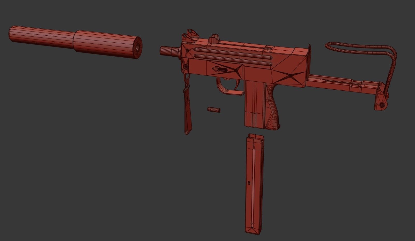 MAC 11 SMG  PACK Low-poly 3D model_31