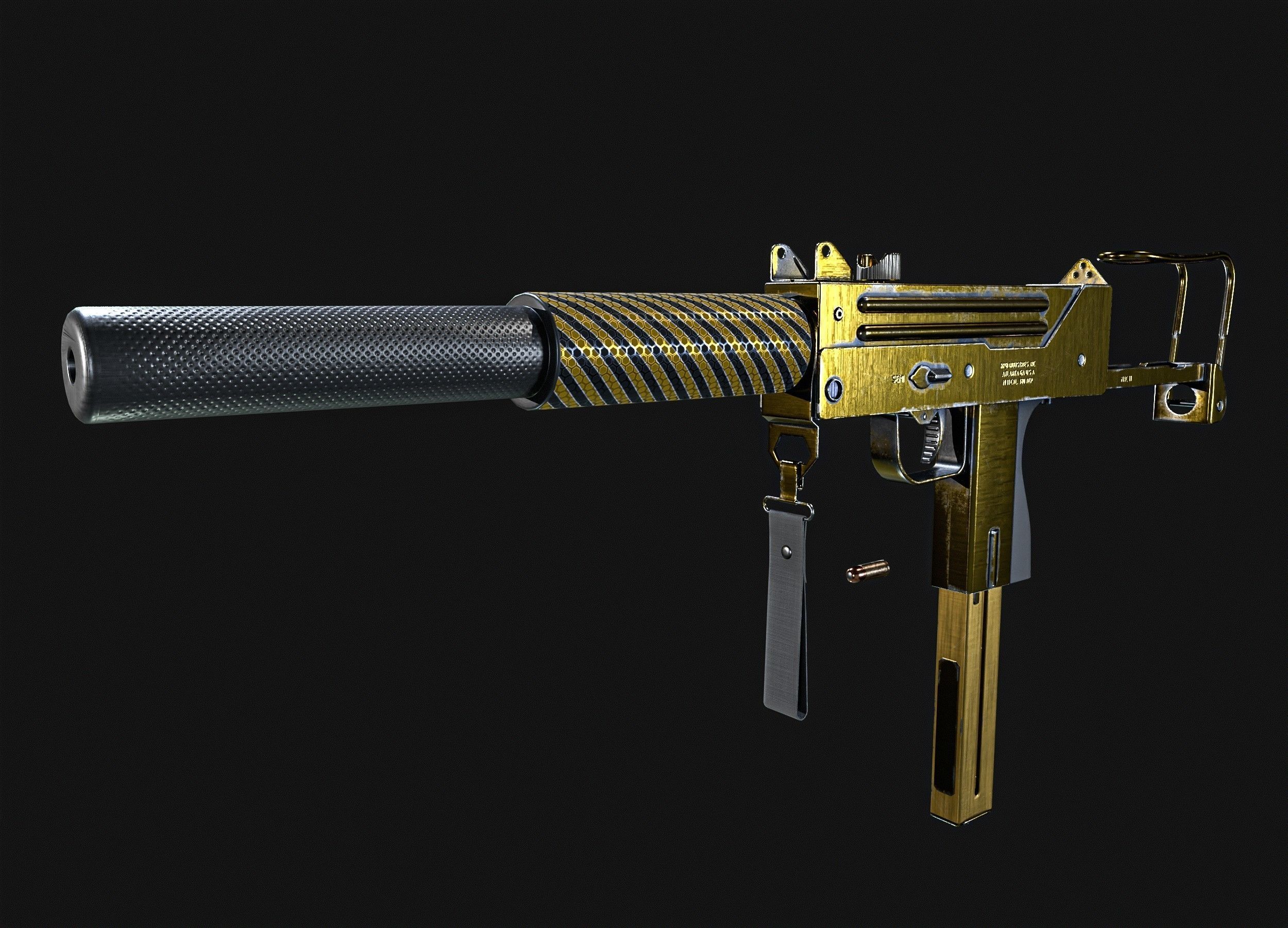 MAC 11 SMG  PACK Low-poly 3D model_5