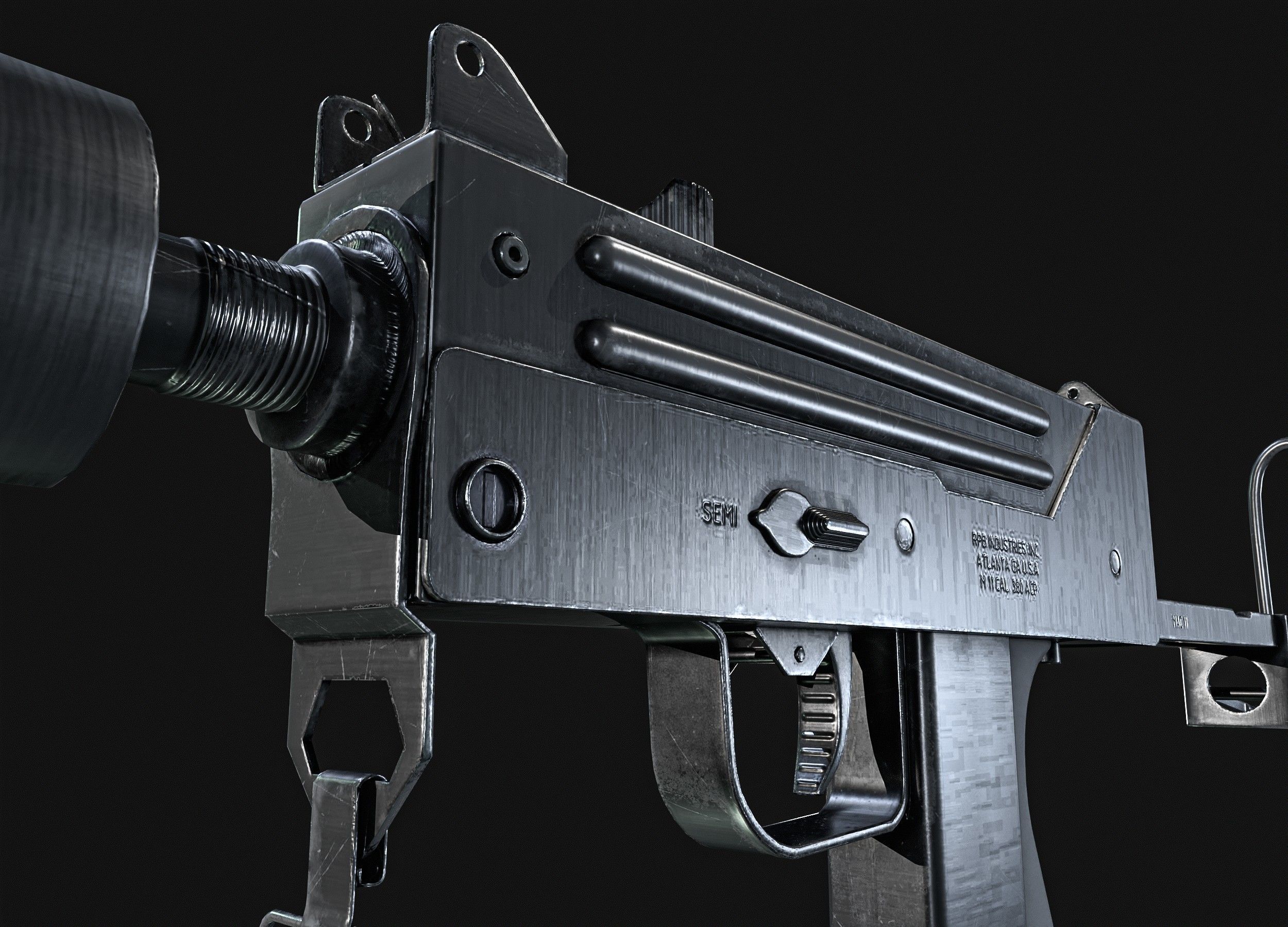 MAC 11 SMG  PACK Low-poly 3D model_23