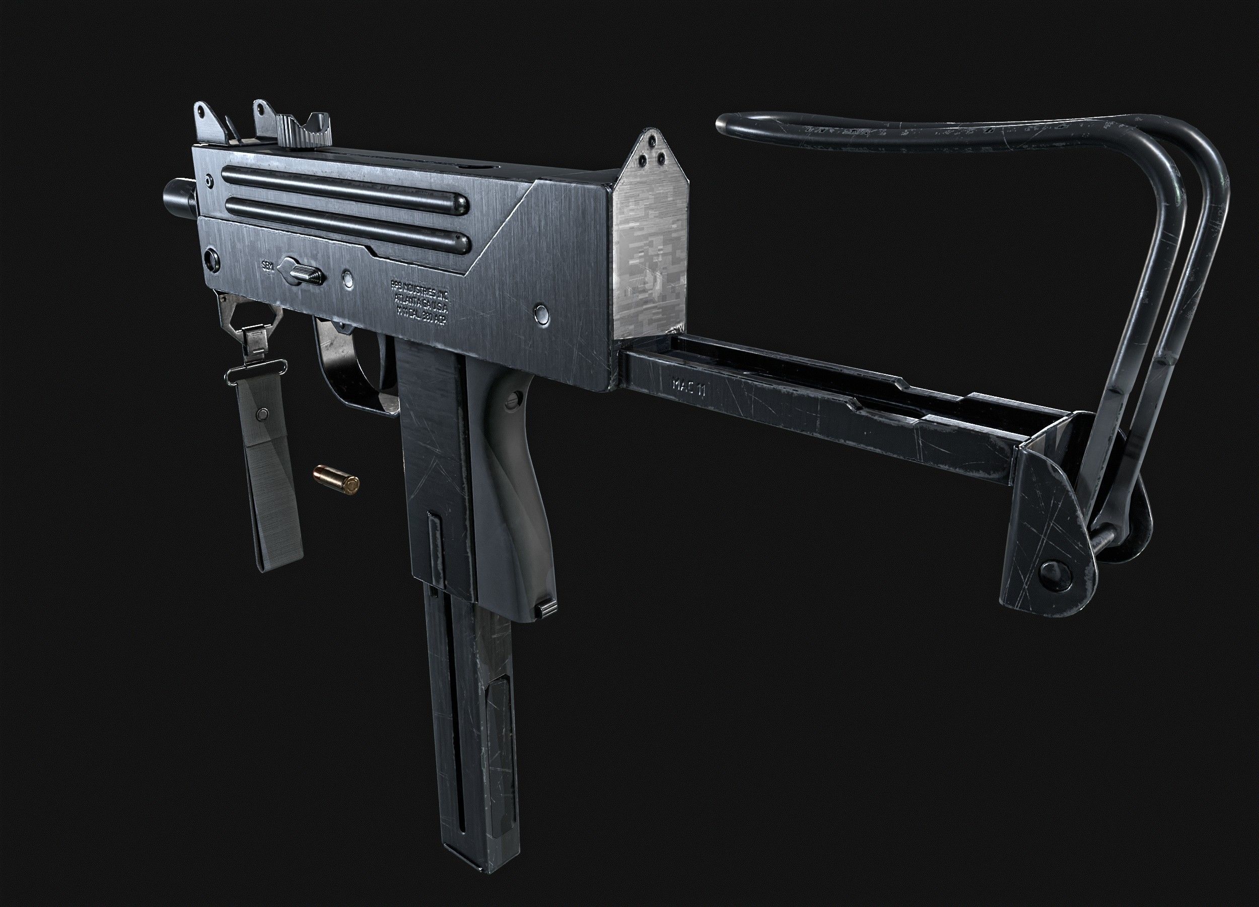 MAC 11 SMG  PACK Low-poly 3D model_11