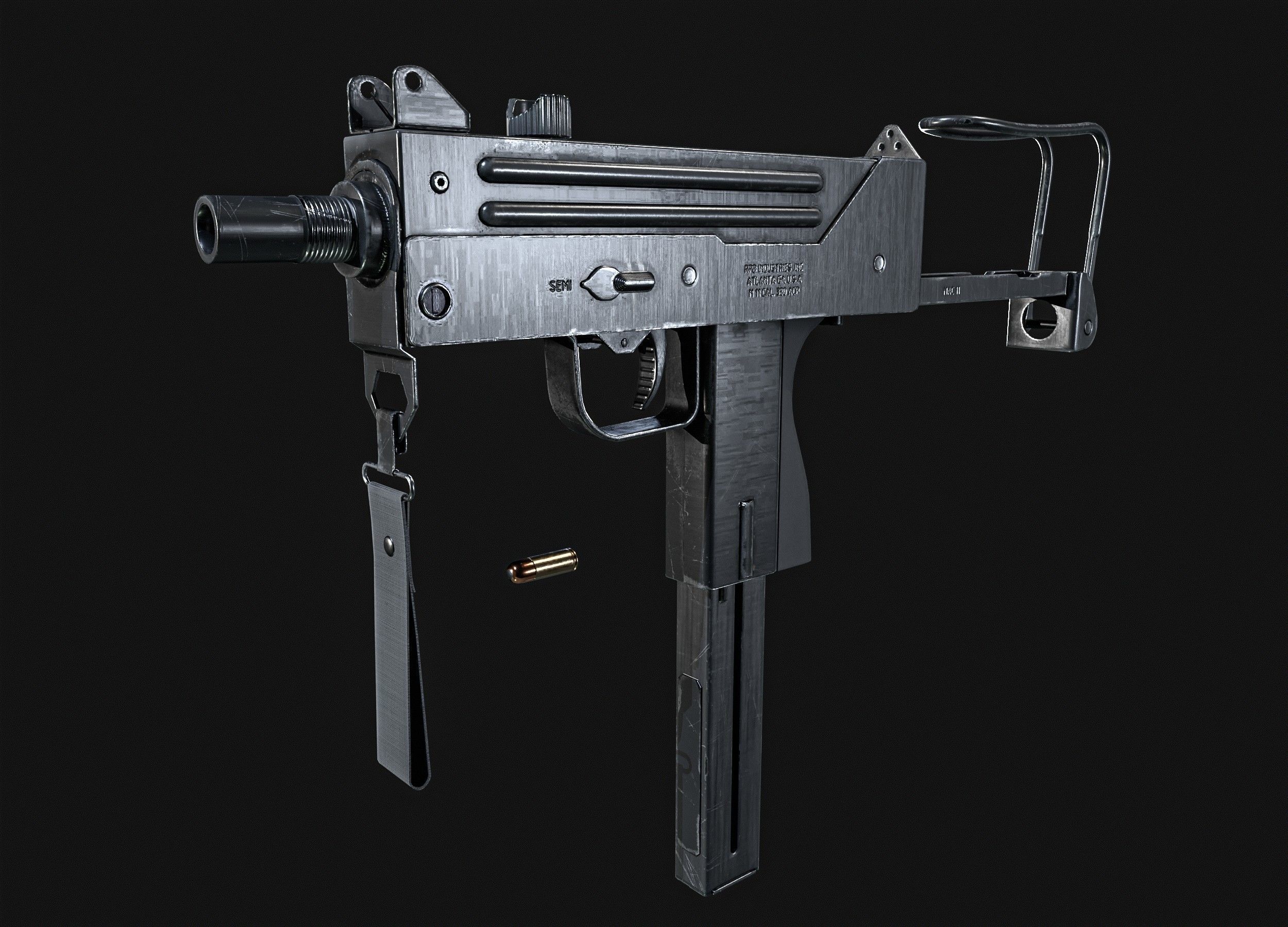MAC 11 SMG  PACK Low-poly 3D model_6