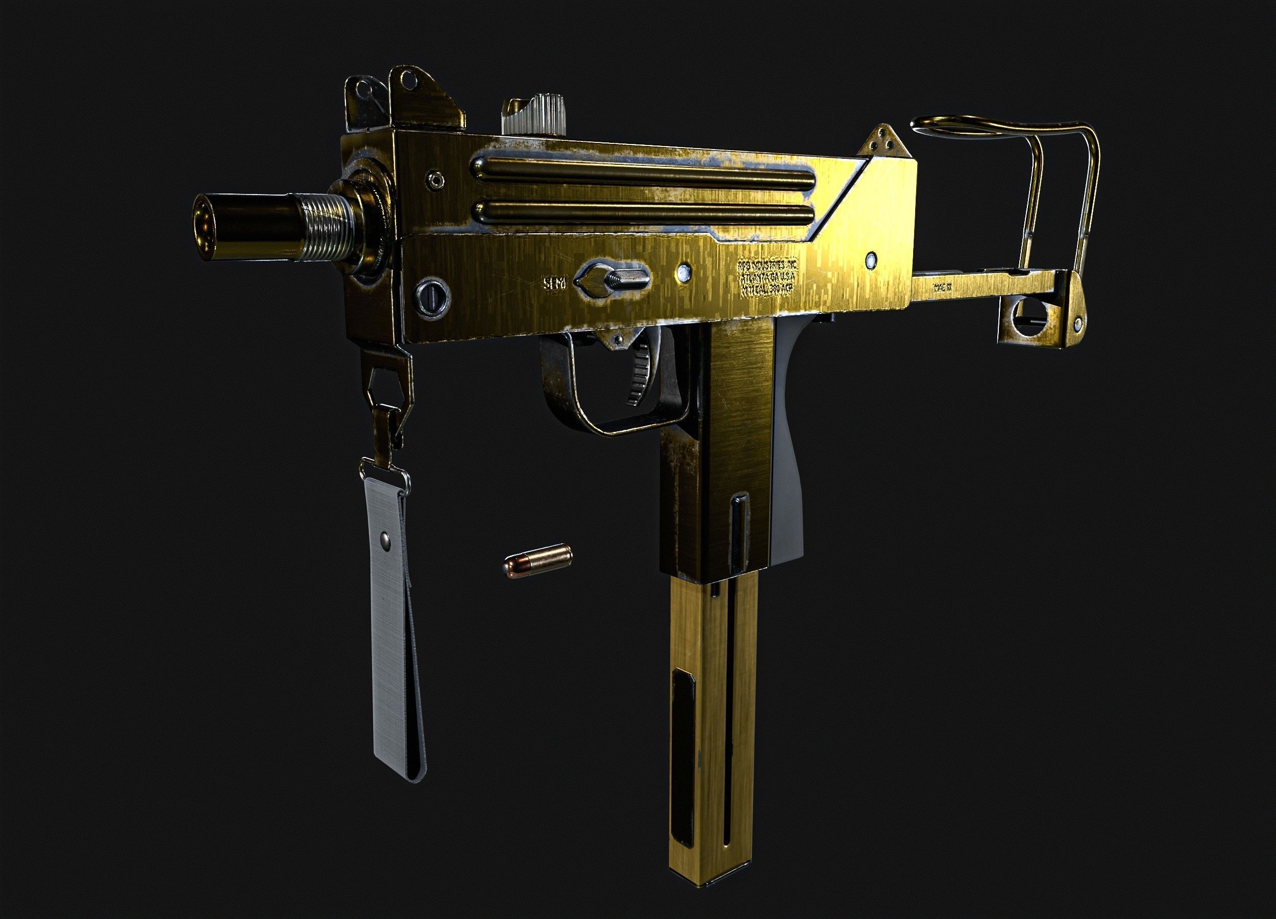 MAC 11 SMG  PACK Low-poly 3D model_9