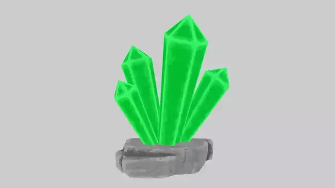 Green Stylized Rock Crystal Cluster Version 1