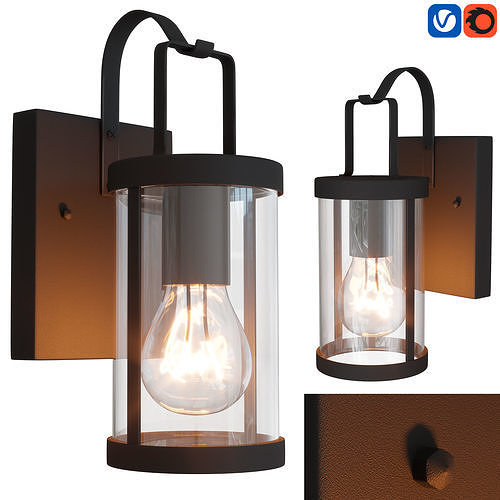 Lucide LINDELO - Outdoor wall light wall mounted 3D model