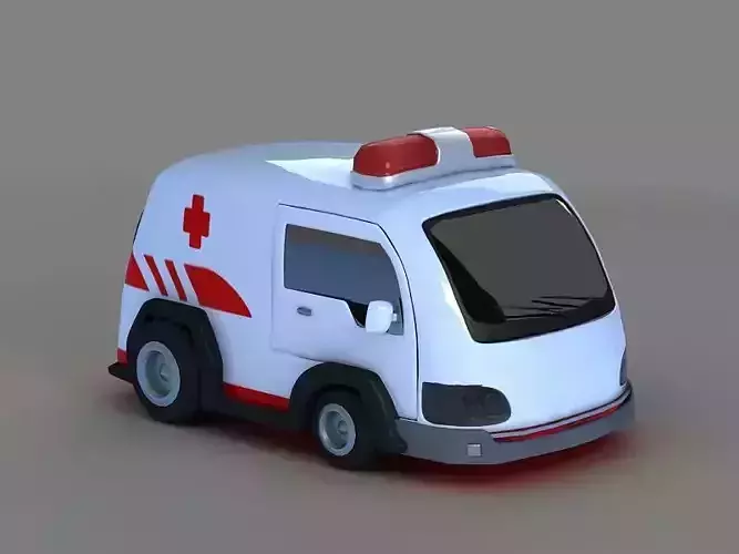 Cartoon ambulance q cartoon toy car