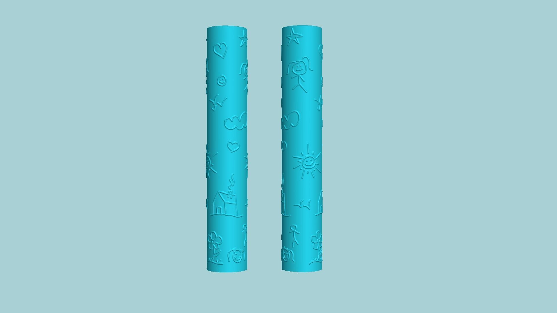 Texture Roll 27 - Kids Draw Positive - Fondant Decoration Maker 3D print model_6