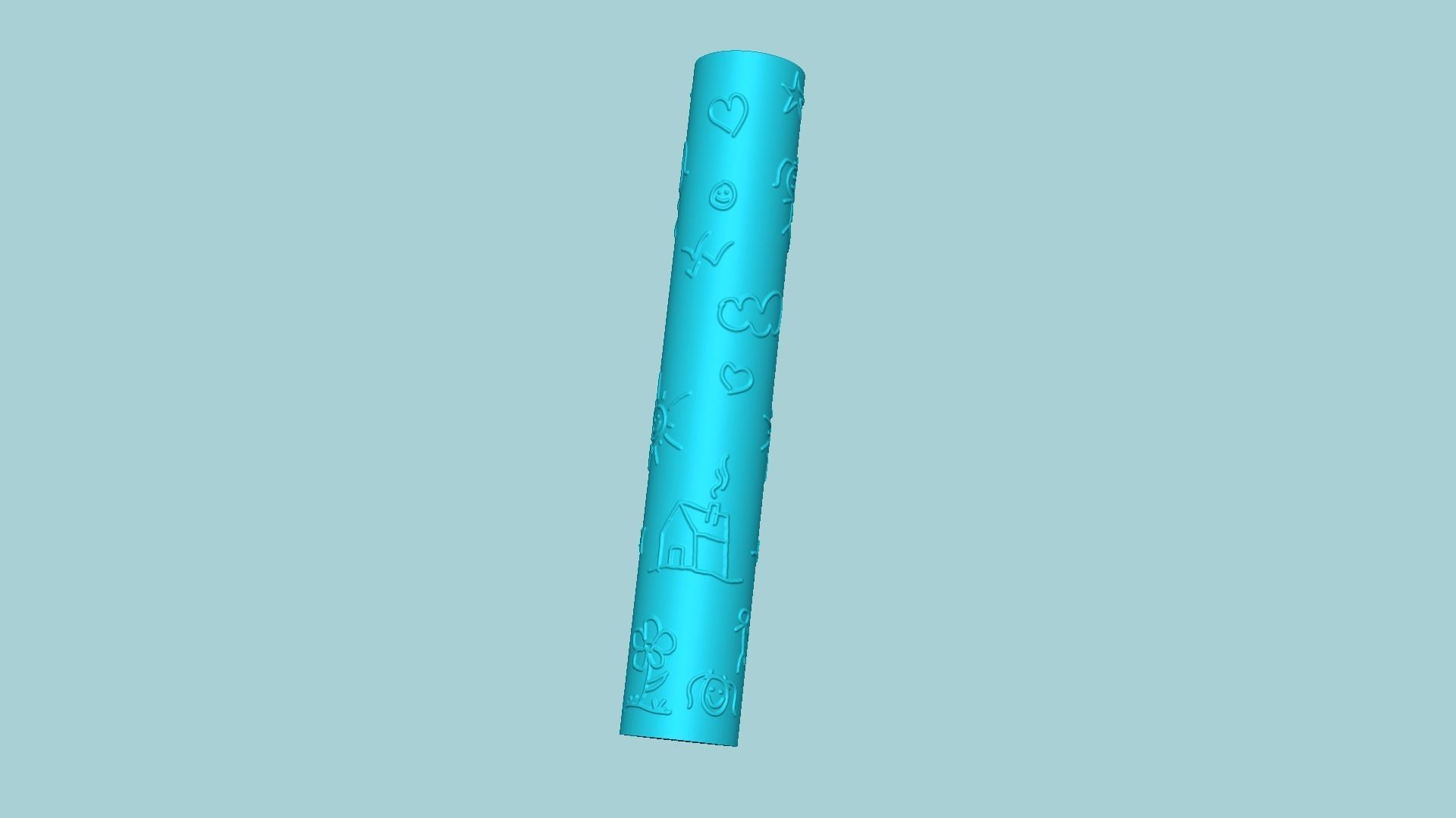 Texture Roll 27 - Kids Draw Positive - Fondant Decoration Maker 3D print model_1
