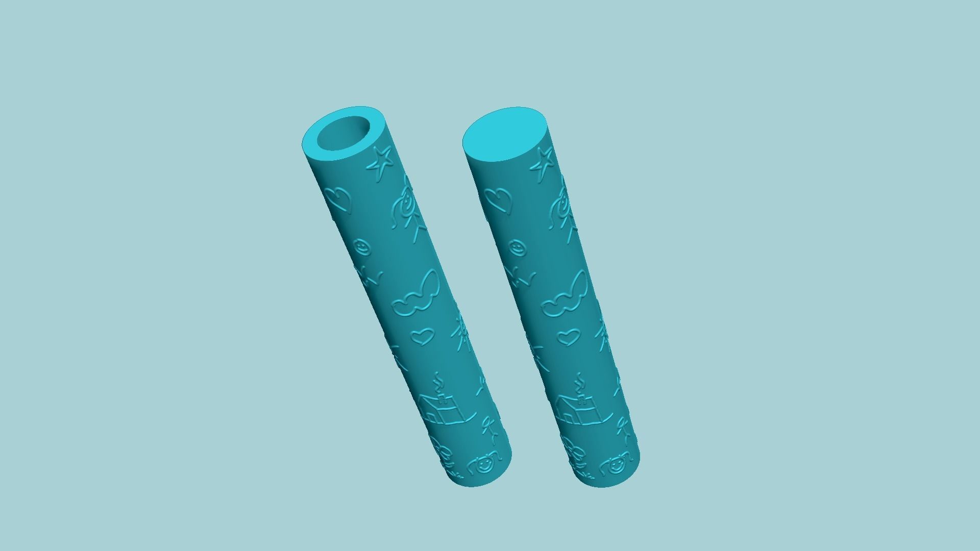 Texture Roll 27 - Kids Draw Positive - Fondant Decoration Maker 3D print model_7