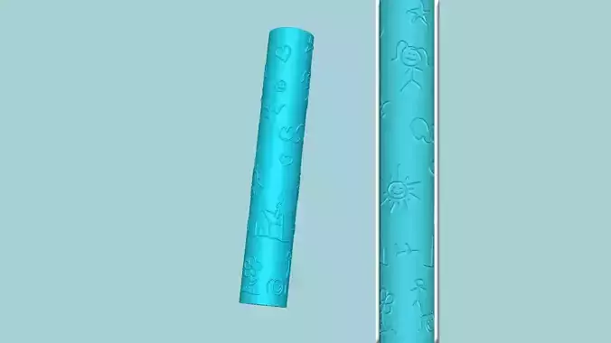 Texture Roll 27 - Kids Draw Positive - Fondant Decoration Maker
