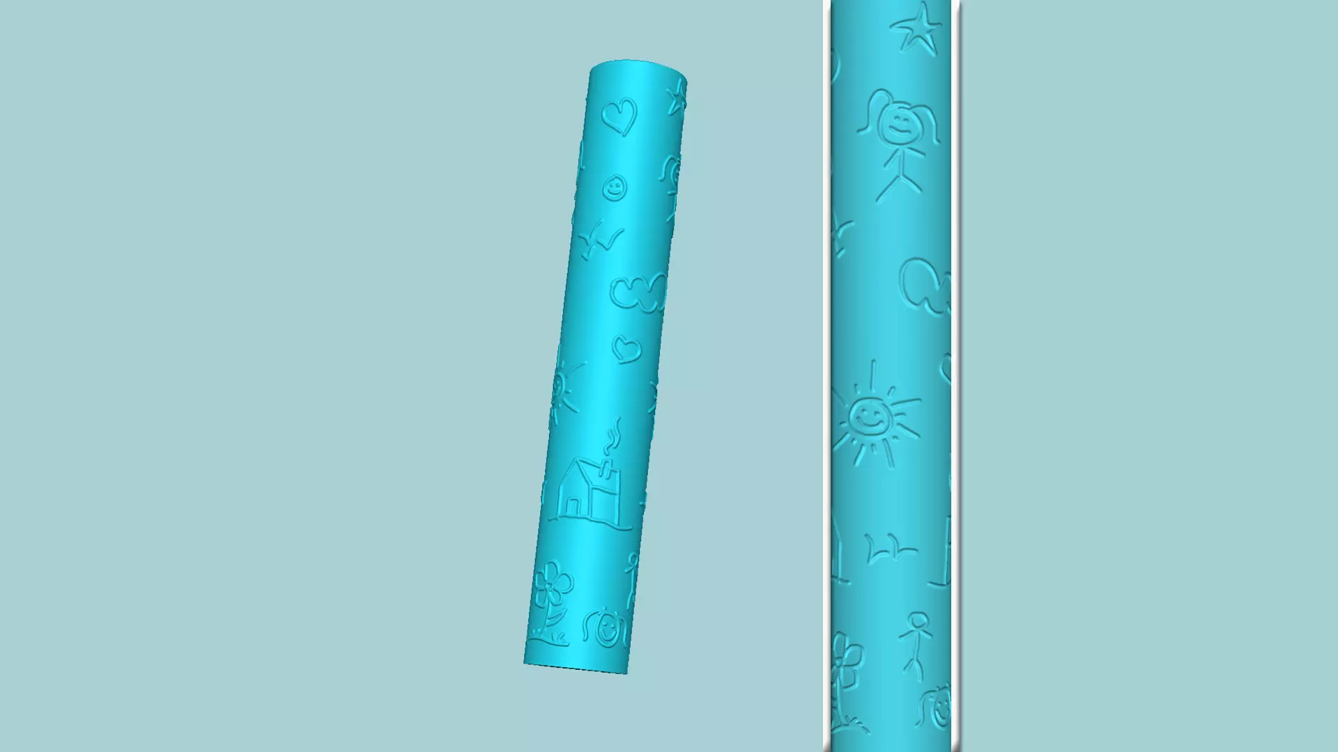 Texture Roll 27 - Kids Draw Positive - Fondant Decoration Maker 3D print model_0