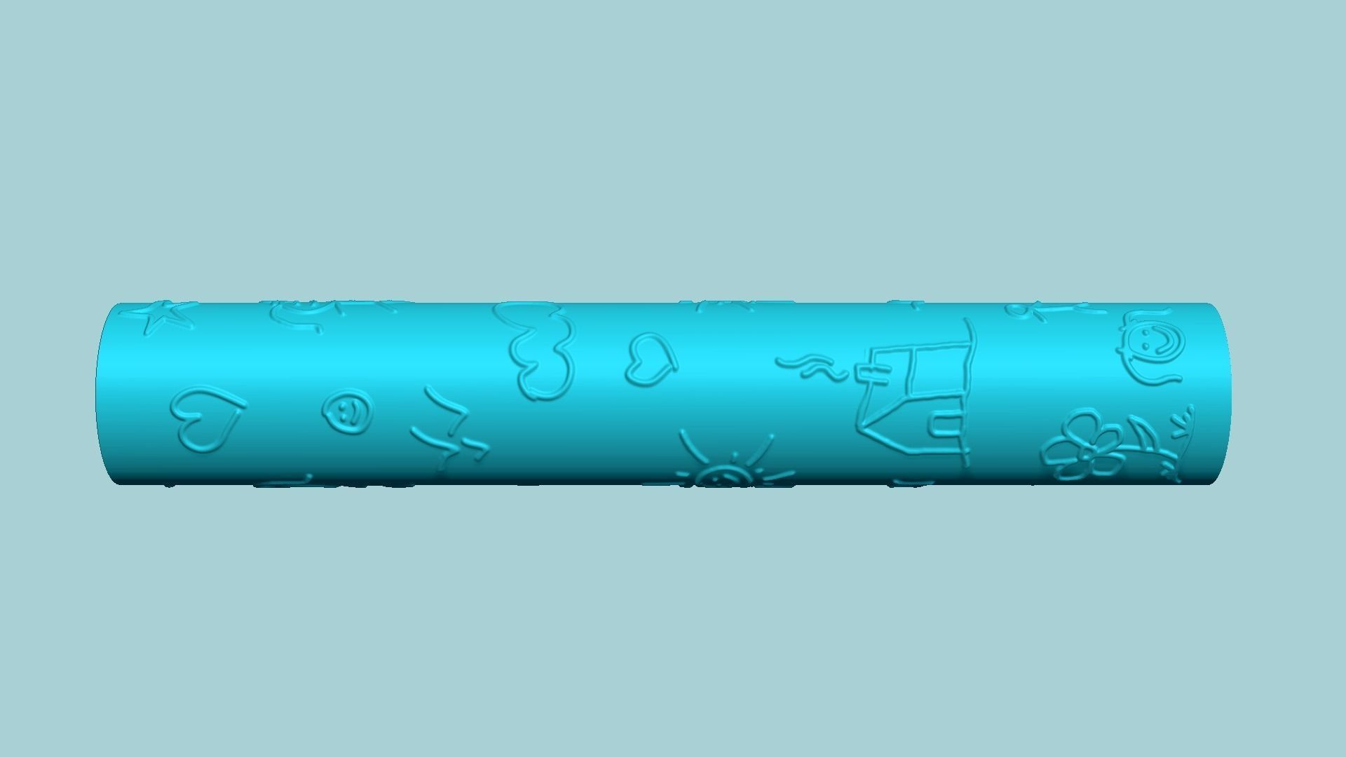 Texture Roll 27 - Kids Draw Positive - Fondant Decoration Maker 3D print model_5