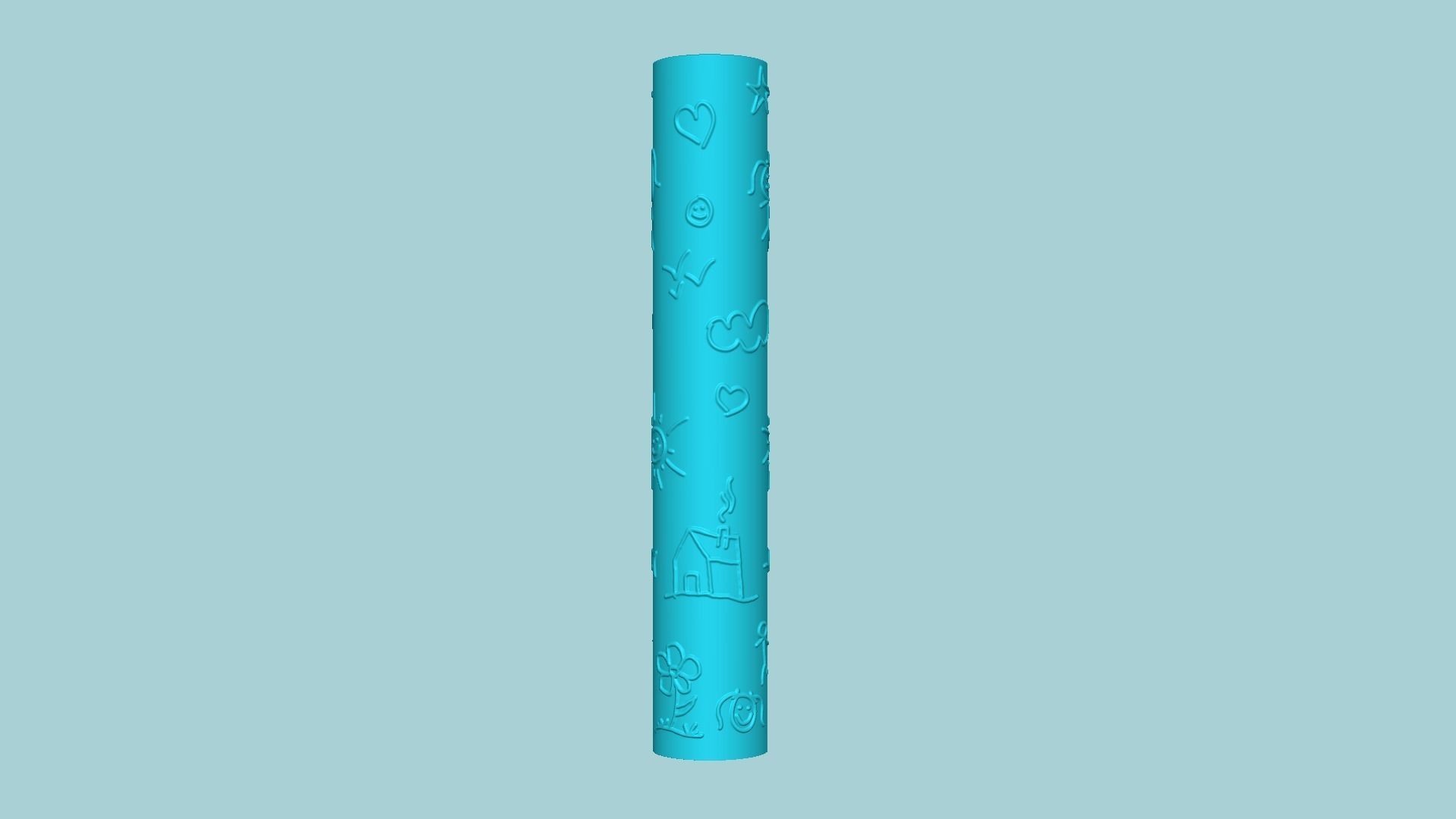 Texture Roll 27 - Kids Draw Positive - Fondant Decoration Maker 3D print model_2