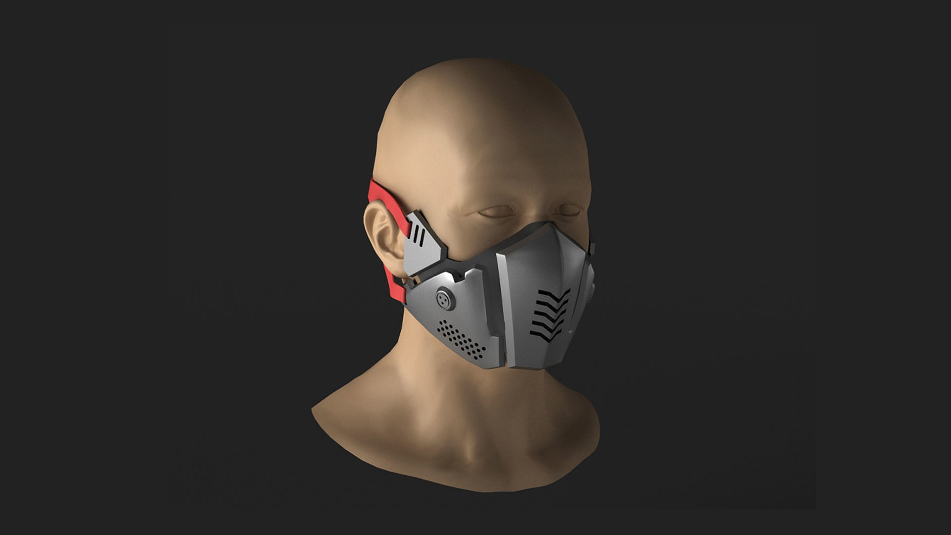 Masks  Tech Metal Masks wearable futuristic masks 3D model_1