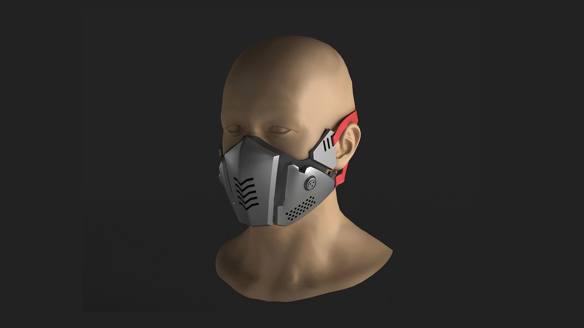 Masks  Tech Metal Masks wearable futuristic masks 3D model_3