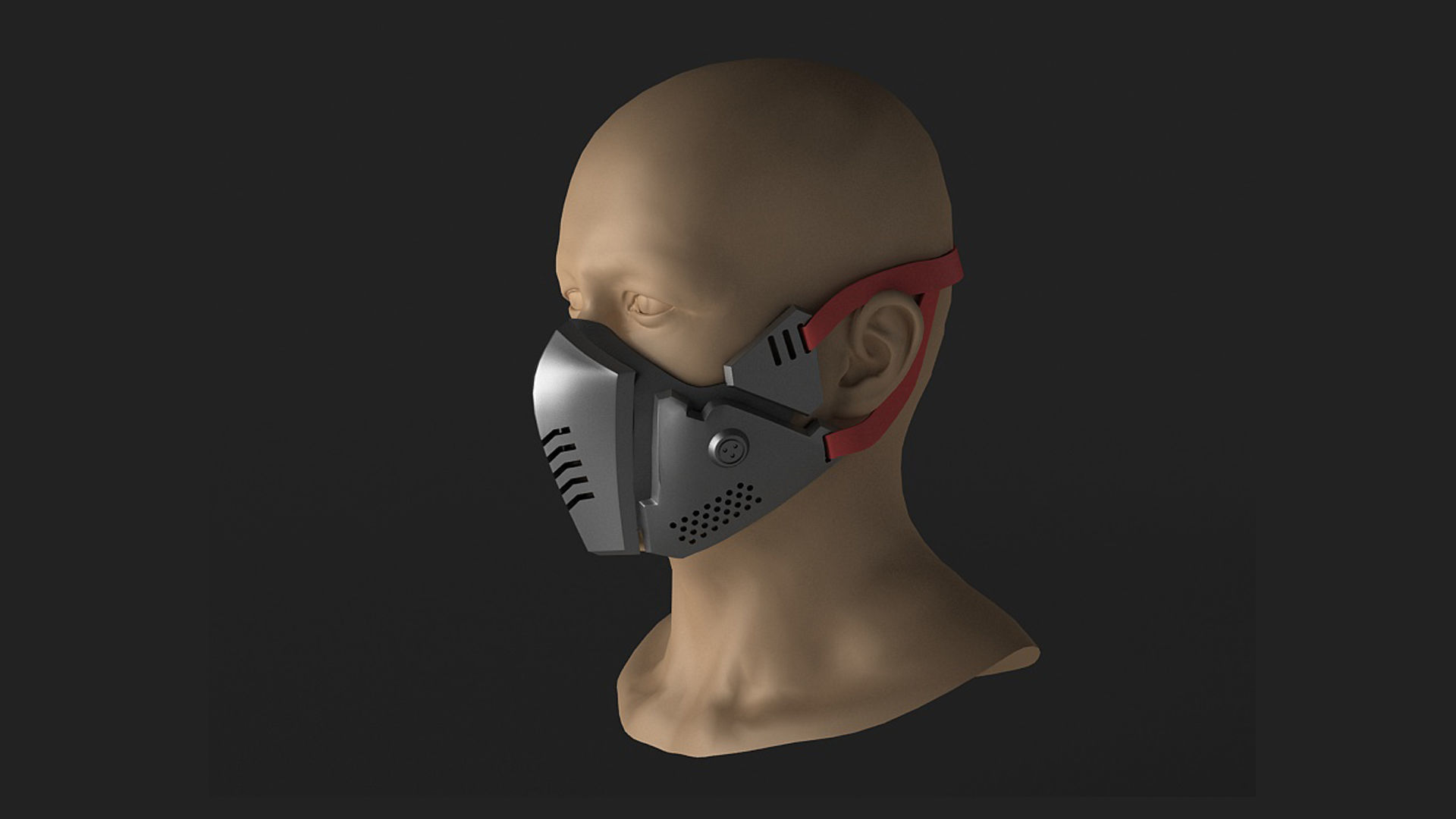 Masks  Tech Metal Masks wearable futuristic masks 3D model_2